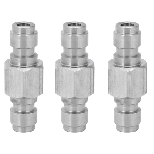 Eoslcusmvl 3X Farbe Ball Luft Pcp Beidseitig Stecker Schnell Kupplungs Adapter Edelstahl Doppel Stecker FüLl Nippel von Eoslcusmvl