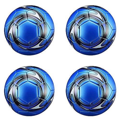 Epodmalx 4X Professioneller Fuß Ball Ball Größe 5 Offizieller Fußball Training Fußball Ball Wettbewerb Draussen Fußball Blau von Epodmalx