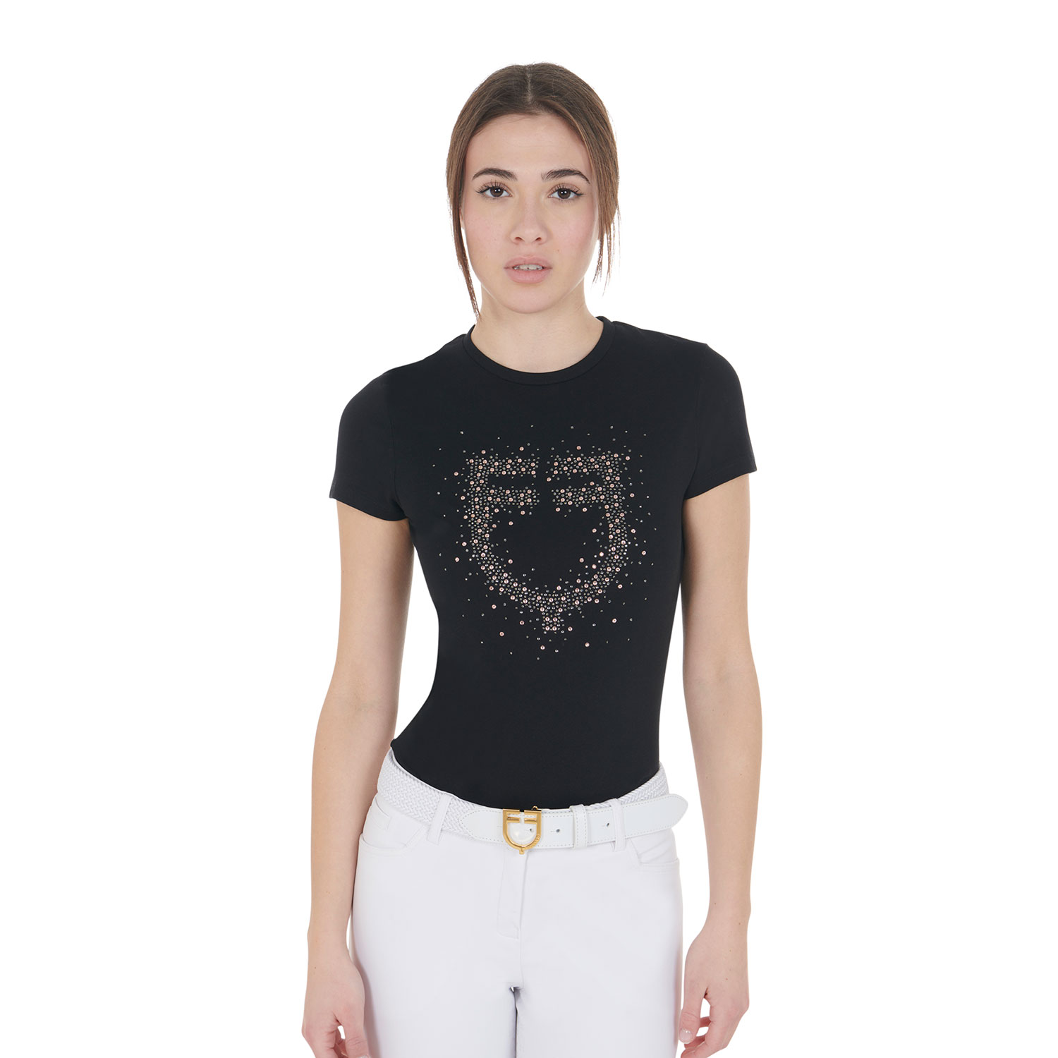 Equestro slim fit Damenshirt mit Strass von Equestro
