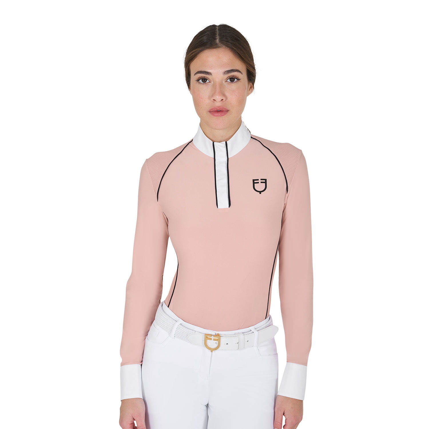 Equestro slim fit mesh Turniershirt Damen von Equestro