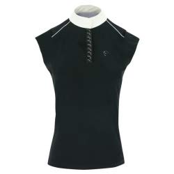 Damen Poloshirt mit Strass BRÜSSEL EquiTheme Marineblau XL von Equi-Theme