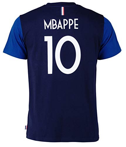 T-Shirt FFF - Kylian MBAPPE - offizielle Kollektion der französischen Fußballnationalmannschaft - Kindergröße Jungen 110 blau von Equipe de France de Football