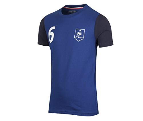Shirt FFF – Paul Pogba – Offizielle Kollektion der französischen Fußballnationalmannschaft – Kindergröße, Jungen 14 Jahre blau von Equipe de France de Football