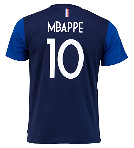 T-Shirt FFF - Kylian Mbappé - offizielle Kollektion der französischen Fußballnationalmannschaft - Herrengröße L blau von Equipe de France de Football