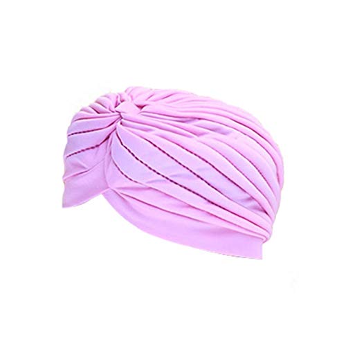 ErNahdasA Komfortabel Schwimmkappe Stretch Nylon Turban Atmungsaktiv Schwimmbad Schwimmkappe Outdoor Sport Yoga Stretchpolyester Turban für Mädchen Jungen Teenager (Color : Pink) von ErNahdasA