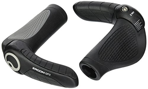 Ergon – GP3 Fahrradgriff | Ergonomisch mit Bar-End | Trekking, Touring, MTB | Gripshift | Large | Schwarz/Grau von Ergon