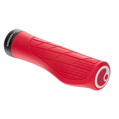 Ergon – GA3 Fahrradgriff | Ergonomisch mit Mini-Wing | MTB, All Mountain, Trail | Regular | Large | Risky Red von Ergon