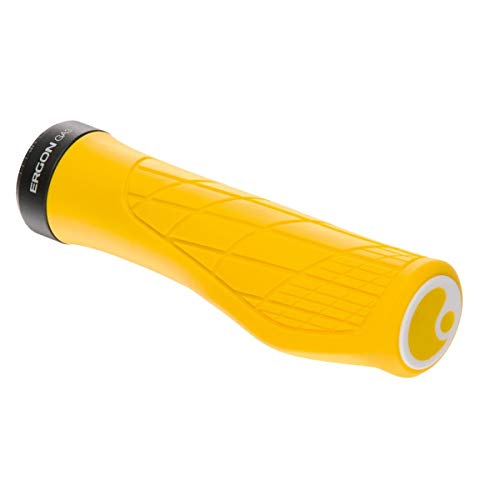 Ergon – GA3 Fahrradgriff | Ergonomisch mit Mini-Wing | MTB, All Mountain, Trail | Regular | Small | Yellow Mellow von Ergon