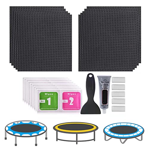 Trampolin-Patch-Reparaturset, 10,4 x 10,4 cm, quadratische Flicken, Trampolin-Ersatzmatte, Reparatur-Trampolin-Matte, Risse oder Löcher in einer Trampolinmatte, starke Haftung, nicht leicht abzuziehen von Erice