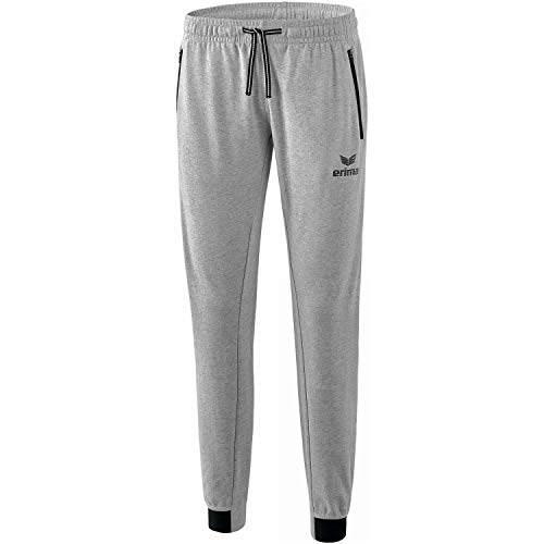 ERIMA Damen Hose Essential Sweathose, hellgrau melange/schwarz, 48, 2101811 von Erima