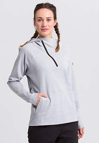 ERIMA Damen Hoodie Essential Kapuzensweat, hellgrau melange/schwarz, 44, 2071921 von Erima