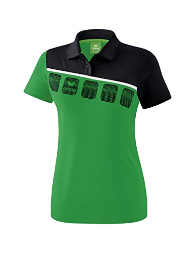 Erima Damen 5-C Poloshirt, smaragd/schwarz/weiß, 40 von Erima