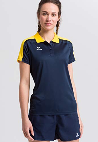 ERIMA Damen Poloshirt Poloshirt, new navy/gelb/dark navy, 40, 1111835 von Erima