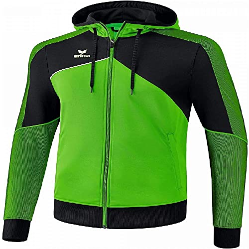 ERIMA Damen Jacke Premium One 2.0 Trainingsjacke mit Kapuze, green/schwarz/weiß, 46, 1071829 von Erima