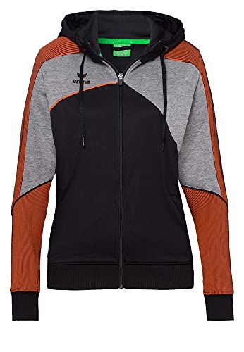 Erima Damen Trainingsjacke Premium One 2.0 schwarz/grau Melange/neon orange 34 von Erima
