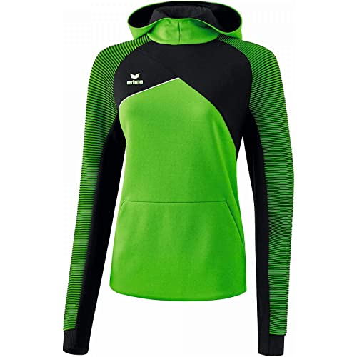 ERIMA Damen Sweatshirt Premium One 2.0 Kapuzensweat, green/schwarz/weiß, 48, 1071821 von Erima
