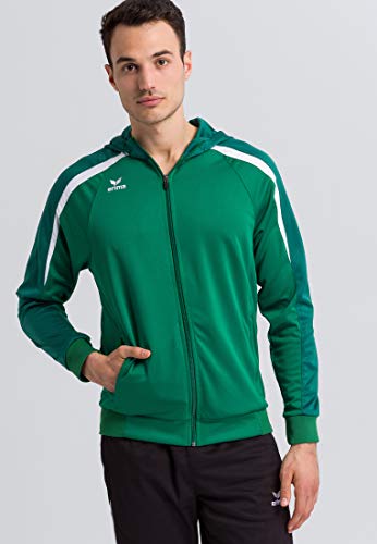 ERIMA Herren Jacke Liga 2.0 Trainingsjacke mit Kapuze, smaragd/evergreen/weiß, L, 1071843 von Erima