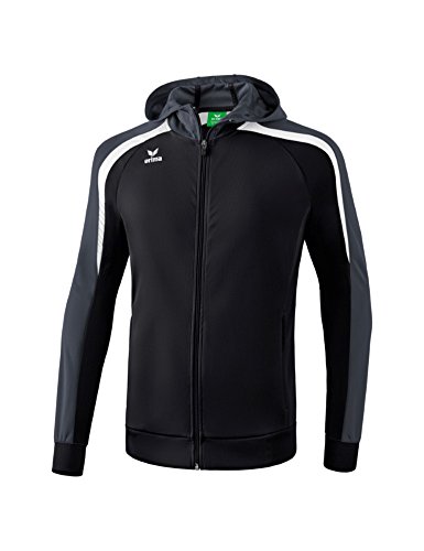 Erima Herren Liga Line 2.0 Trainingsjacke mit Kapuze, Schwarz/Weiß/Dunkelgrau, L EU von Erima