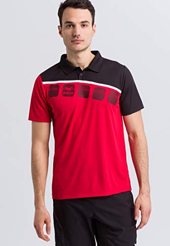 Erima Herren 5-C Poloshirt, rot/schwarz/weiß, XXXL von Erima