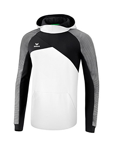 ERIMA Herren Sweatshirt Premium One 2.0 Kapuzensweat, weiß/schwarz/weiß, S, 1071811 von Erima