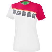 erima 5-C T-Shirt Mädchen white/love rose/peach 164 von erima