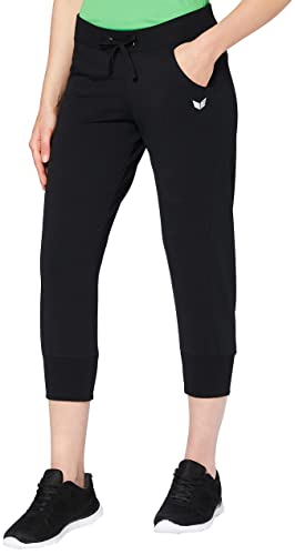Erima Damen 3/4 Sweathose Mit Bündchen, Schwarz, 38 EU von Erima