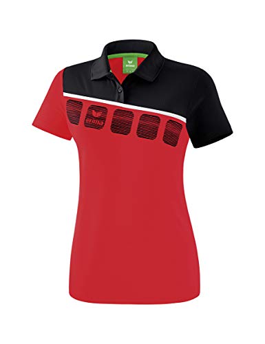 Erima Damen 5-C Poloshirt, rot/schwarz/weiß, 34 von Erima