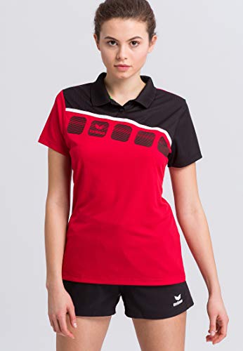 Erima Damen 5-C Poloshirt, rot/schwarz/weiß, 38 von Erima