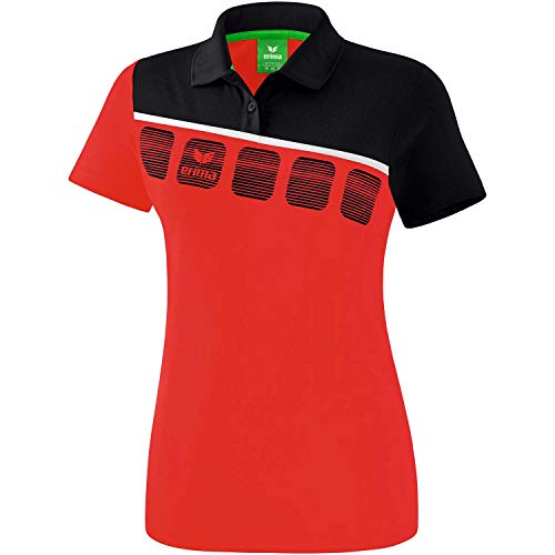 Erima Damen 5-C Poloshirt, rot/schwarz/weiß, 40 von Erima