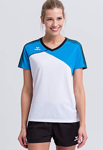 ERIMA Damen T-shirt Premium One 2.0 T-Shirt, weiß/curacao/schwarz, 48, 1081812 von Erima