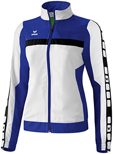 Erima Damen Classic 5-C Jacke Sports-/Präsentationsjacke, weiß/Indigo blau/schwarz, 40 von Erima