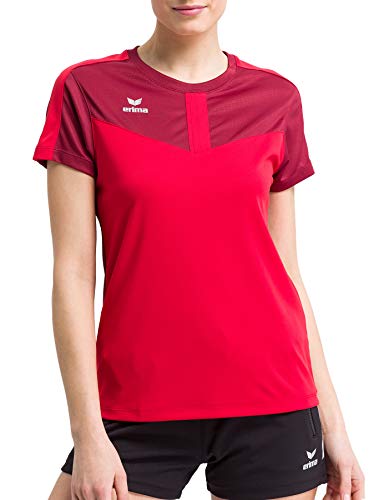 Erima Damen Squad Funktions T-Shirt, Bordeaux/Rot, 38 von Erima