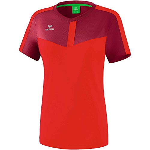 Erima Damen Squad Funktions T-Shirt, Bordeaux/Rot, 42 von Erima