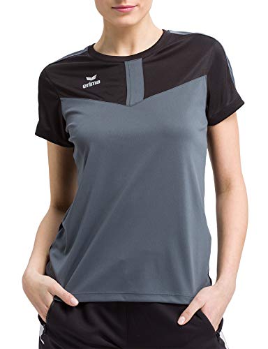 Erima Damen Squad Funktions T-Shirt, Schwarz/Slate Grey, 36 von Erima