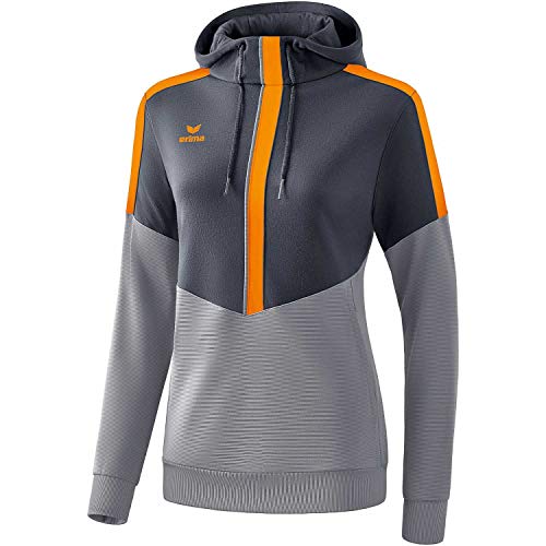 Erima Squad Hoody Damen grauorange, 34 Damen von Erima