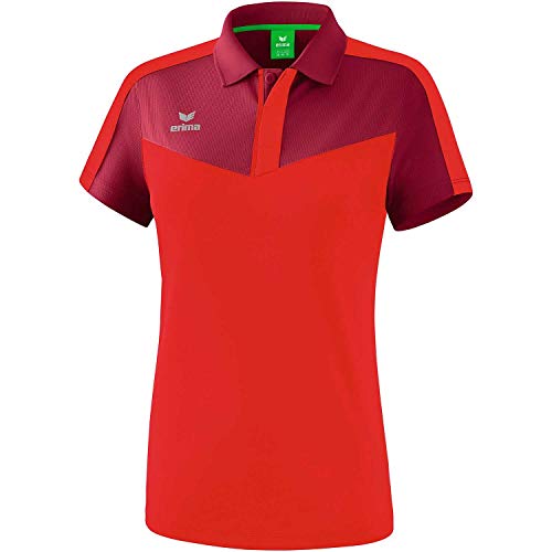 Erima Damen Squad Sport Poloshirt, Bordeaux/Rot, 34 von Erima