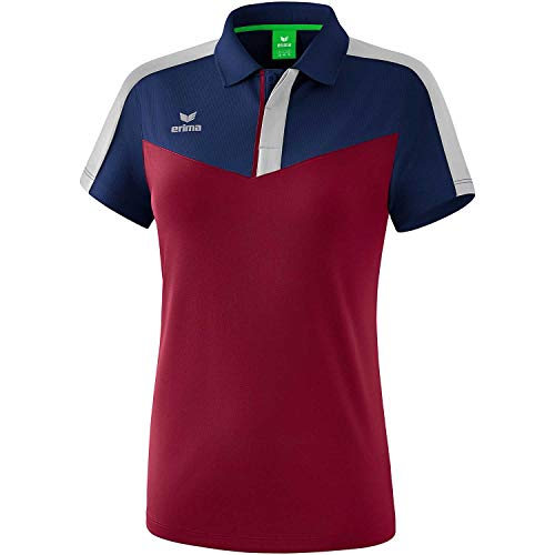 Erima Damen Squad Sport Poloshirt, New Navy/Bordeaux/Silver Grey, 34 von Erima