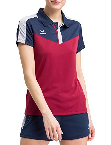 Erima Damen Squad Sport Poloshirt, New Navy/Bordeaux/Silver Grey, 38 von Erima
