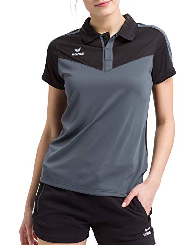 Erima Damen Squad Sport Poloshirt, Schwarz/Slate Grey, 34 von Erima