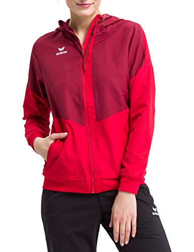 Erima Damen Squad Tracktop Trainingsjacke, Bordeaux/Rot, 42 von Erima