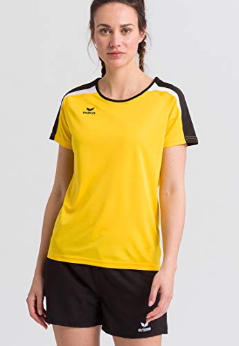 ERIMA Damen T-shirt T-Shirt, gelb/schwarz/weiß, 34, 1081838 von Erima