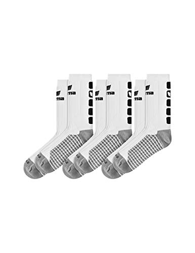Erima Unisex Pakke med 3 klassisk 5-c Socken, Weiß/Schwarz, 43 EU von Erima