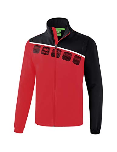 Erima Unisex 5-C Jacke mit abnehmbaren Ärmeln, rot/schwarz/weiß, XXXXL von Erima