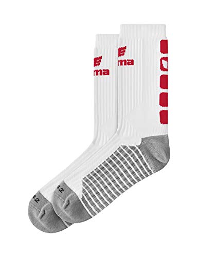 Erima Unisex Classic 5-c Socken, Weiß/Rot, 35 EU von Erima