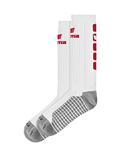 ERIMA Erwachsene Socken CLASSIC 5-C lang, weiß/rot, 43-46, 2181924 von Erima