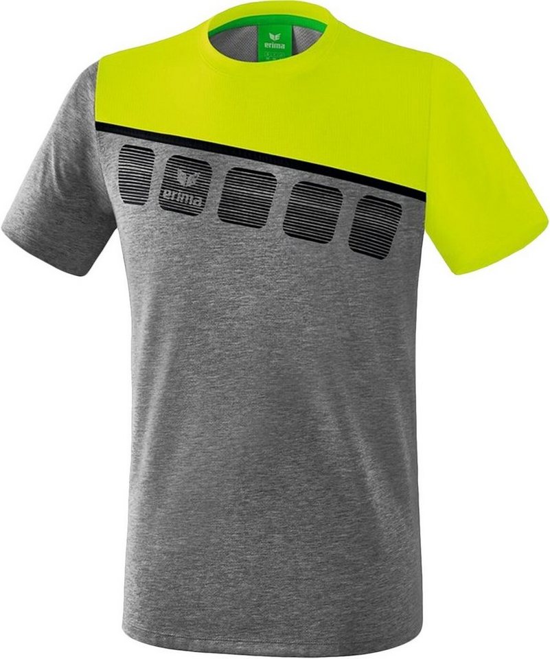 Erima Funktionsshirt 5-C Funktions-T-Shirt Kinder grau/gelb von Erima
