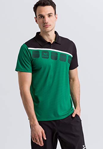 Erima Herren 5-C Poloshirt, smaragd/schwarz/weiß, S von Erima