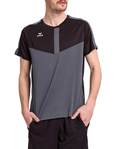 ERIMA Herren T-Shirt Squad Funktions, schwarz/Slate Grey, L, 1082025 von Erima