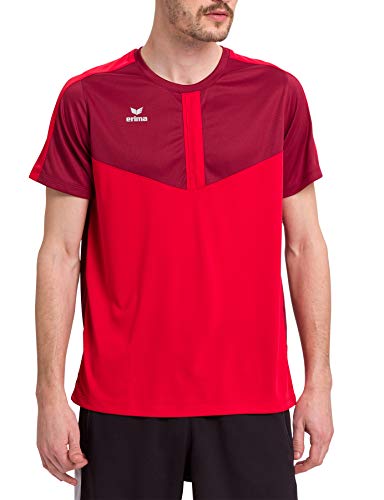 Erima Herren Squad Funktions T-Shirt, Bordeaux/rot, L von Erima