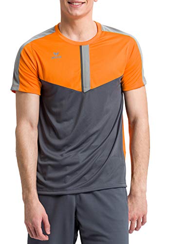 Erima Herren Squad Funktions T-Shirt, New orange/Slate Grey/Monument Grey, M von Erima